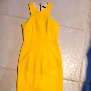 Shiny yellow midi zara dress